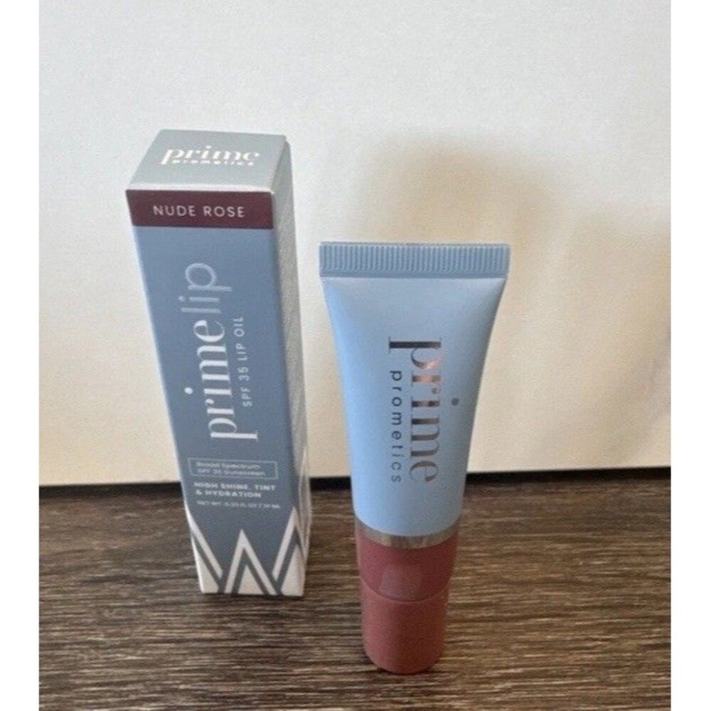 Prometics Lip Oil SPF 35 NUDE ROSE for Mature Women Hydrating Shine 0.33oz./10mL